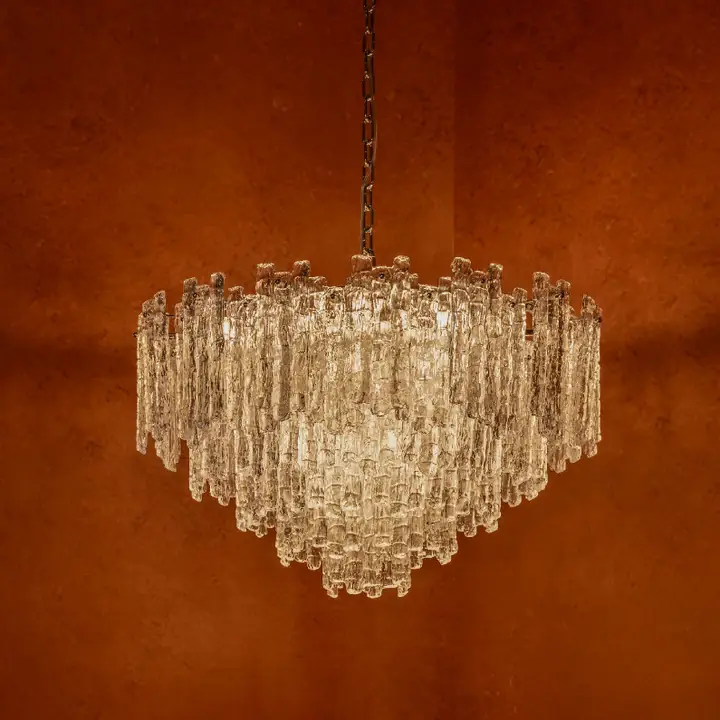 Glacier crystal chandelier in a classical panelled room