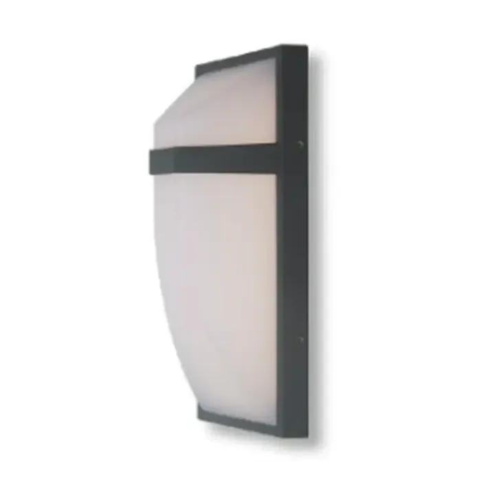 Marcel bulkhead wall light with a curved opal diffuser