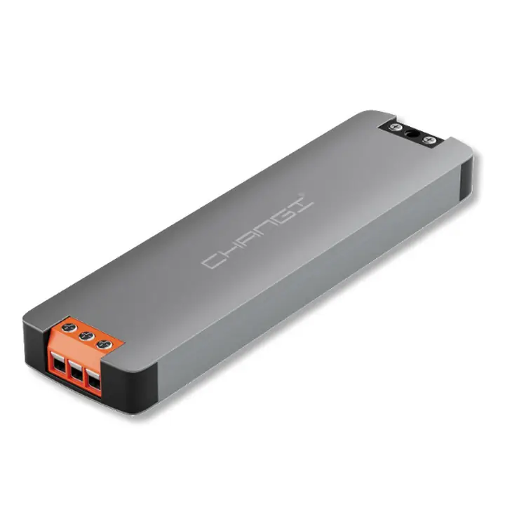 Ultra-slim 24V power supply in dark grey aluminium