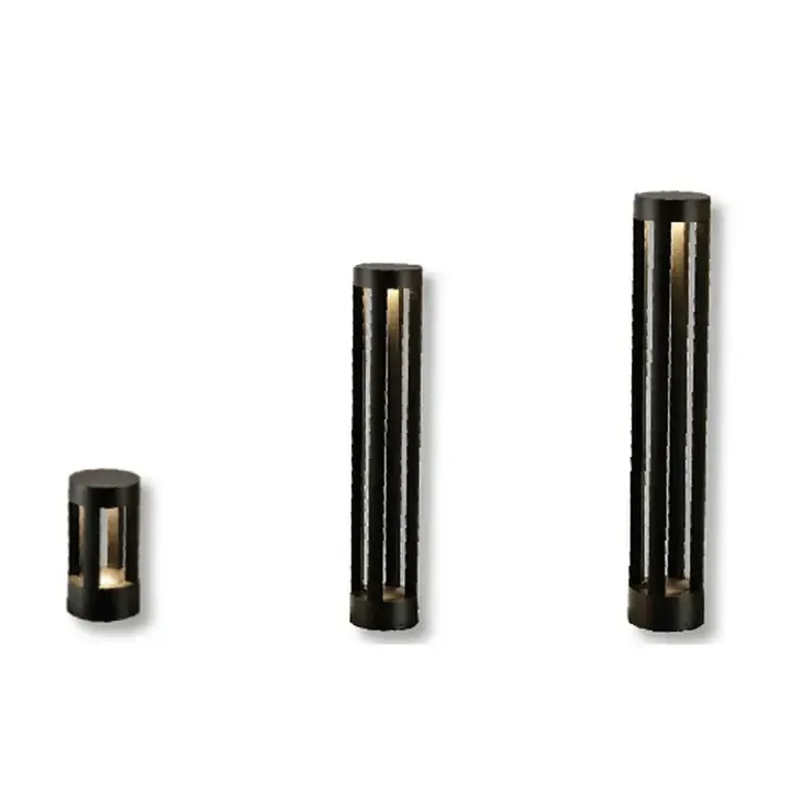 Sand bollards in round dark grey at three heights